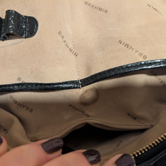 Brahmin Louise Rose Satchel in Black - Picture 14 of 16